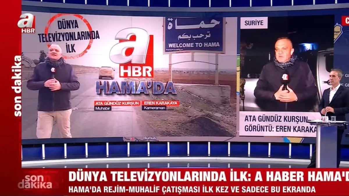 Son dakika: Dünya TV’lerinde bir ilk! A Haber muhalif güçlerin ilerlediği Hama’da